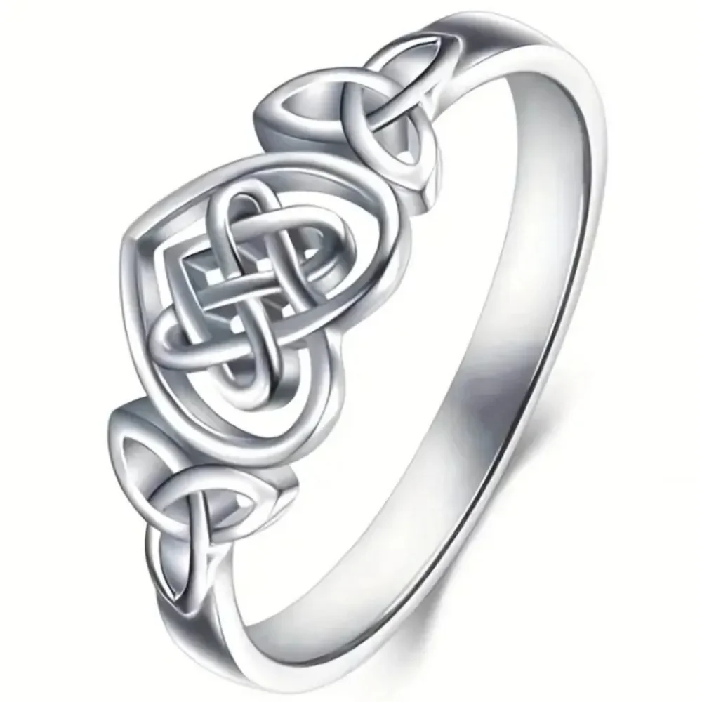 Elegant Silver celtic Heart Knot Ring sz 7